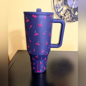 HydroJug Navy Cherry Pattern Tumbler